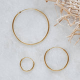 Hammered Hoop Earrings Medium Gold